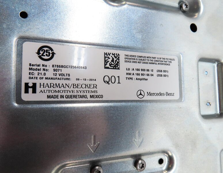 Thumbnail 5: 14-16 MERCEDES ML GL S (W166 X166 W22) RADIO SPEAKER HARMAN BECKER AMPLIFIER AMP