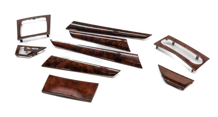2011 MERCEDES C CLASS (W204) FRONT REAR LEFT RIGHT BURRED WALNUT WOOD TRIM SET 9