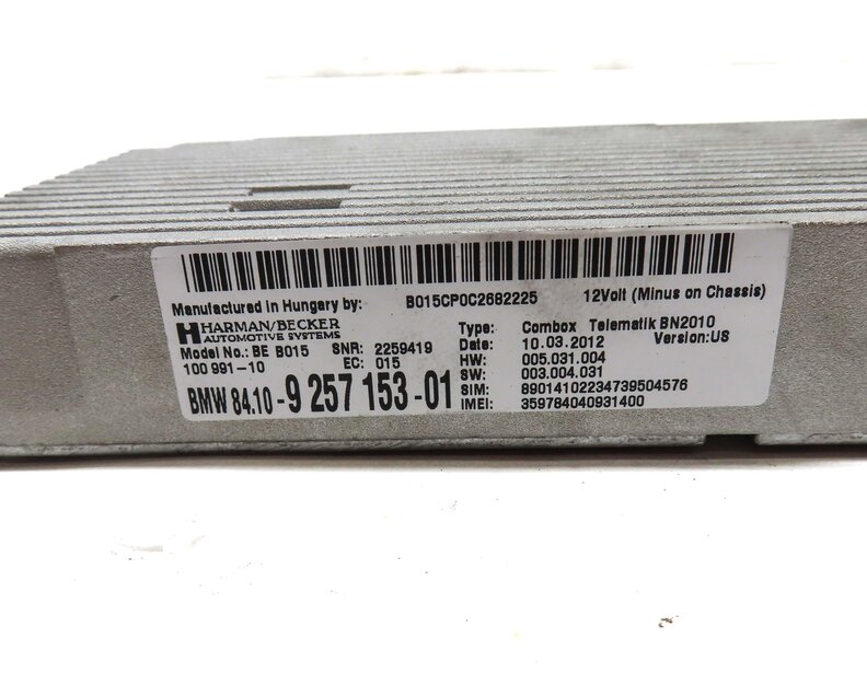 Thumbnail 4: 2012 BMW 528i (F10) BLUETOOTH BLUE TOOTH CELL PHONE COMMUNICATION CONTROL MODULE