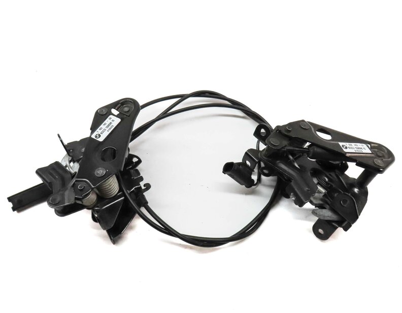 Thumbnail 5: 2012 BMW 528i (F10) HOOD LOWER LEFT & RIGHT LOCK LATCH SET 2 w/ CABLE 7183762