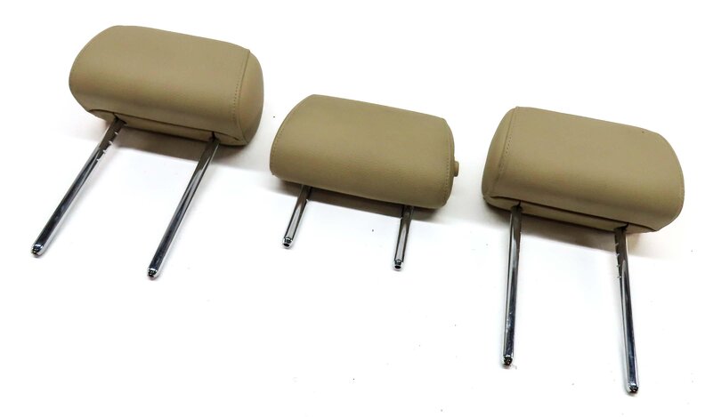 11-16 BMW GT 5-SERIES (F07 F10) REAR LEFT CENTER RIGHT SEAT HEADREST SET (BEIGE)