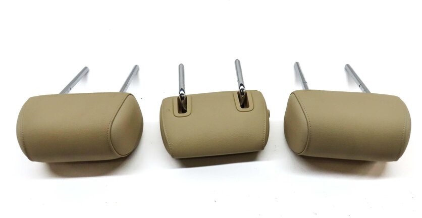 Thumbnail 5: 11-16 BMW GT 5-SERIES (F07 F10) REAR LEFT CENTER RIGHT SEAT HEADREST SET (BEIGE)