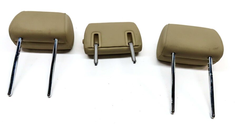 Thumbnail 6: 11-16 BMW GT 5-SERIES (F07 F10) REAR LEFT CENTER RIGHT SEAT HEADREST SET (BEIGE)
