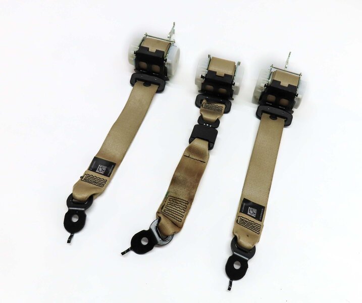 2012 BMW 528i (F10) REAR LEFT RIGHT & CENTER SEATBELT RETRACTOR SET 3 (BEIGE)