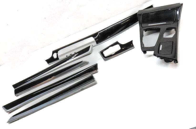 Thumbnail 3: 2012 BMW 528i (F10) FRONT REAR DOOR DASH CONSOLE FINE ASH GRAIN WOOD TRIM SET 7