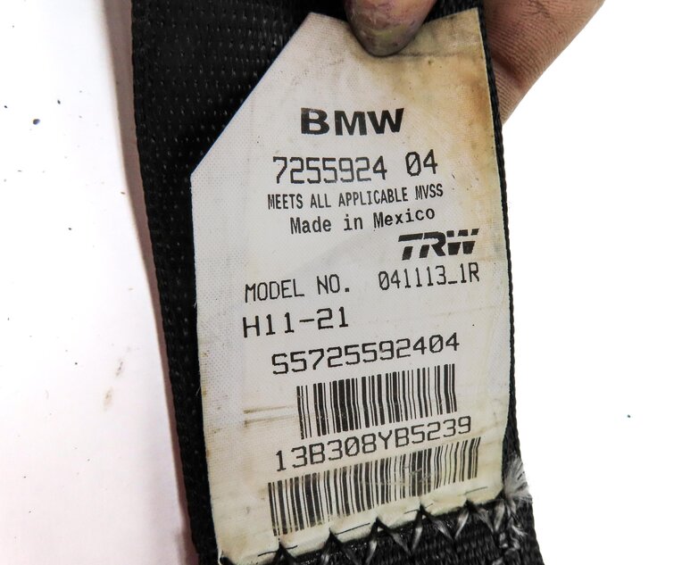 Thumbnail 6: 2014 BMW X3 (F25) REAR LEFT RIGHT & CENTER SEAT SEATBELT RETRACTOR SET3 (BLACK)