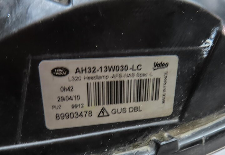 Thumbnail 6: 2010-2011 RANGE ROVER SPORT (L320) LEFT DRIVER HID ADAPTIVE XENON HEADLIGHT LAMP