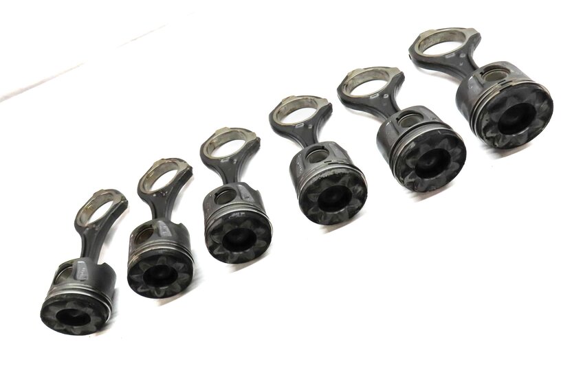 Thumbnail 3: 07-08 MERCEDES GL320 ML320 R320 (W164 X164) 3.0L OM642 DIESEL PISTON & ROD SET 6