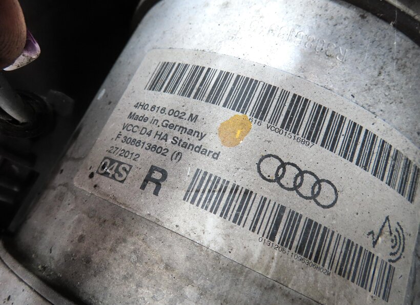 Thumbnail 8: 2011-2018 AUDI A8 S8 (D4 4H) RIGHT PASSENGER REAR AIR SUSPENSION SHOCK STRUT