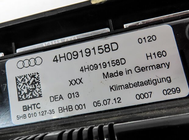 Thumbnail 9: 2011-2014 AUDI A8 S8 (D4 4H) REAR HEATER A/C TEMPERATURE CLIMATE CONTROL PANEL