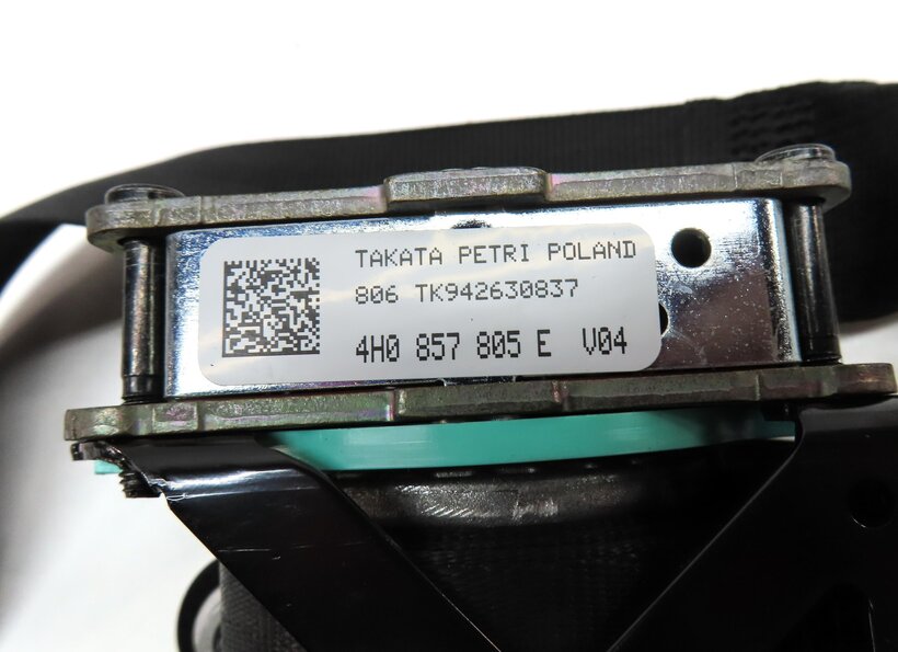 Thumbnail 5: 2013 AUDI A8 (D4 4H) REAR LEFT SEATBELT SEAT BELT RETRACTOR (BLACK) 4H0857805E