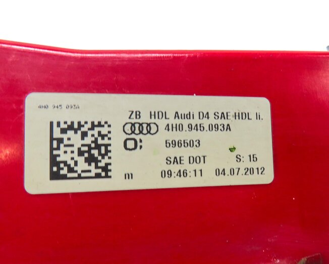 Thumbnail 6: 11-14 AUDI A8 S8 (D4 4H) LEFT DRIVER REAR TRUNK INNER LED TAILLIGHT LIGHT LAMP