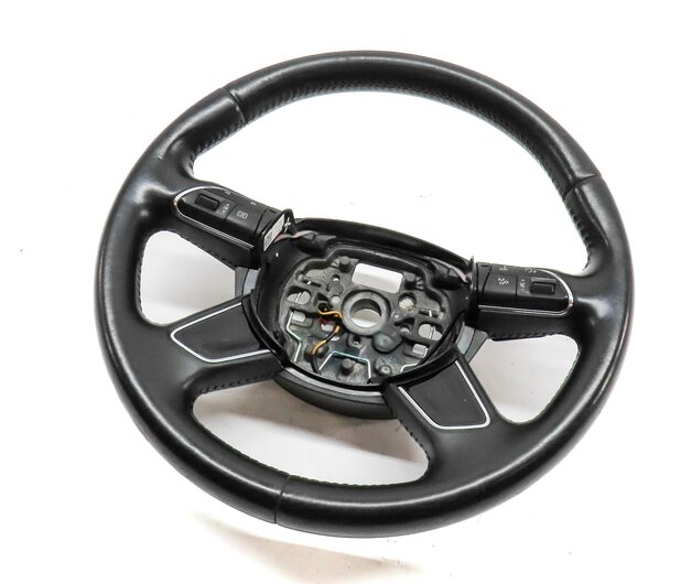 11-14 AUDI A8 S8 D4 4H 4 SPOKE STEERING WHEEL (w/o WOOD; w/ LANE CHANGE) (BLACK)