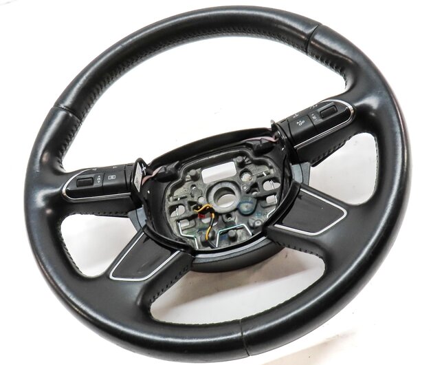 Thumbnail 3: 11-14 AUDI A8 S8 D4 4H 4 SPOKE STEERING WHEEL (w/o WOOD; w/ LANE CHANGE) (BLACK)