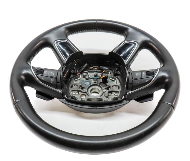 Thumbnail 4: 11-14 AUDI A8 S8 D4 4H 4 SPOKE STEERING WHEEL (w/o WOOD; w/ LANE CHANGE) (BLACK)