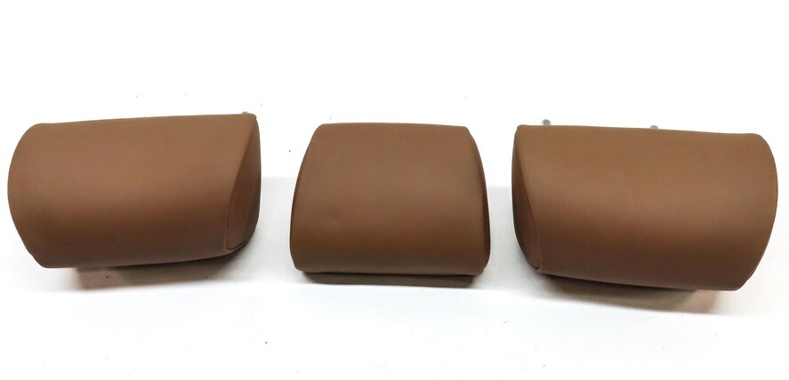 Thumbnail 4: 09-15 BMW 7 SERIES (F01) REAR LEFT RIGHT & CENTER HEADREST SET 3 (SADDLE BROWN)