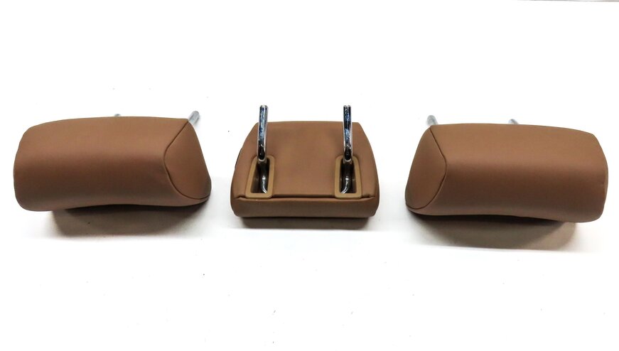 Thumbnail 5: 09-15 BMW 7 SERIES (F01) REAR LEFT RIGHT & CENTER HEADREST SET 3 (SADDLE BROWN)