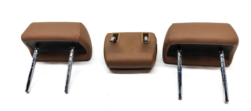 Thumbnail 6: 09-15 BMW 7 SERIES (F01) REAR LEFT RIGHT & CENTER HEADREST SET 3 (SADDLE BROWN)