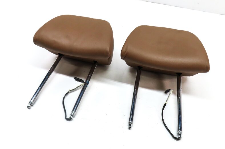 09-12 BMW 7 SERIES (F01) FRONT LEFT & RIGHT SEAT HEADREST SET 2 (SADDLE BROWN)