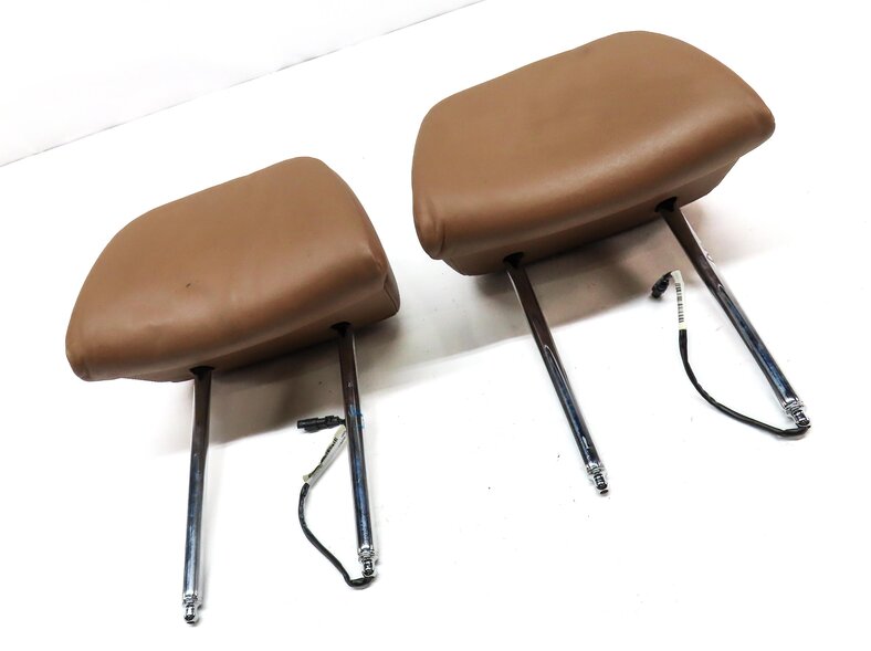 Thumbnail 3: 09-12 BMW 7 SERIES (F01) FRONT LEFT & RIGHT SEAT HEADREST SET 2 (SADDLE BROWN)
