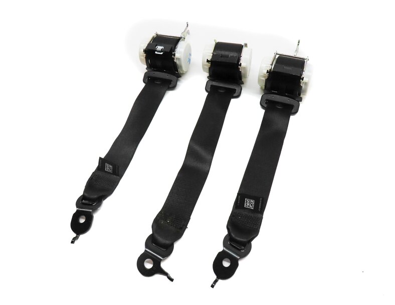 2011 BMW 750i (F01) REAR LEFT RIGHT & CENTER SEATBELT RETRACTOR SET 3 (BLACK)
