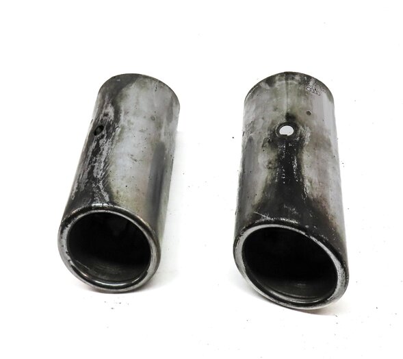Thumbnail 2: 15-20 AUDI A3 (8V) REAR LEFT & RIGHT 2.0L TURBO MUFFLER EXHAUST TIP SET (SILVER)