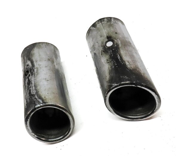 Thumbnail 3: 15-20 AUDI A3 (8V) REAR LEFT & RIGHT 2.0L TURBO MUFFLER EXHAUST TIP SET (SILVER)