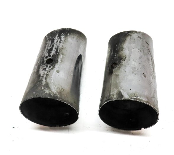 Thumbnail 5: 15-20 AUDI A3 (8V) REAR LEFT & RIGHT 2.0L TURBO MUFFLER EXHAUST TIP SET (SILVER)