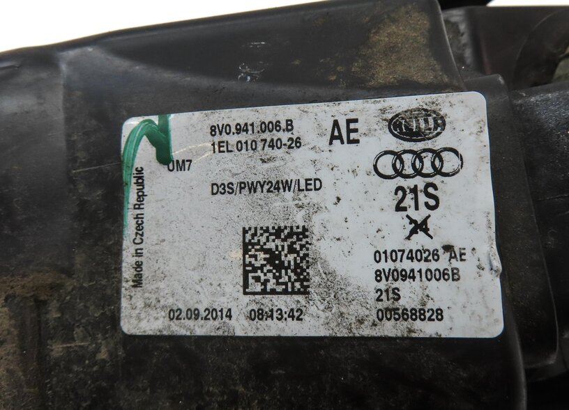 Thumbnail 7: 15-16 AUDI A3 (8V) RIGHT PASSENGER XENON HID HEADLIGHT LIGHT LAMP (8Q3 NON AFS)