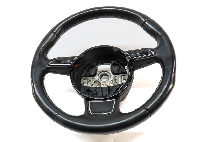 Thumbnail 2: 15-16 AUDI A3 (8V) LEFT DRIVER 3-SPOKE SPORT STEERING WHEEL w/ SWITCHES (BLACK)