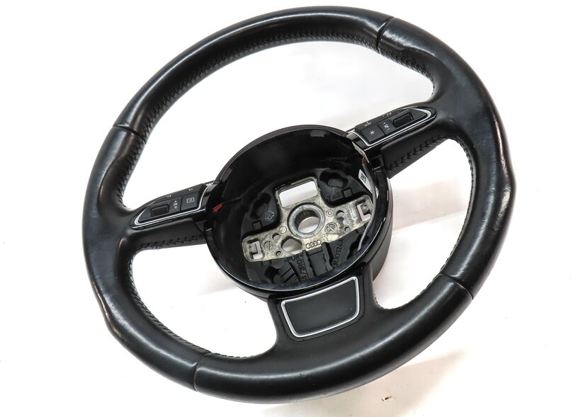 Thumbnail 3: 15-16 AUDI A3 (8V) LEFT DRIVER 3-SPOKE SPORT STEERING WHEEL w/ SWITCHES (BLACK)