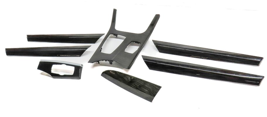 Thumbnail 1: 2014 BMW X3 (F25) FRONT REAR DOOR DASH CONSOLE FINELINE WAVE WOOD TRIM SET 7