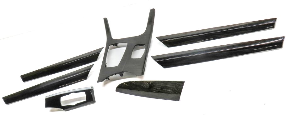 Thumbnail 2: 2014 BMW X3 (F25) FRONT REAR DOOR DASH CONSOLE FINELINE WAVE WOOD TRIM SET 7