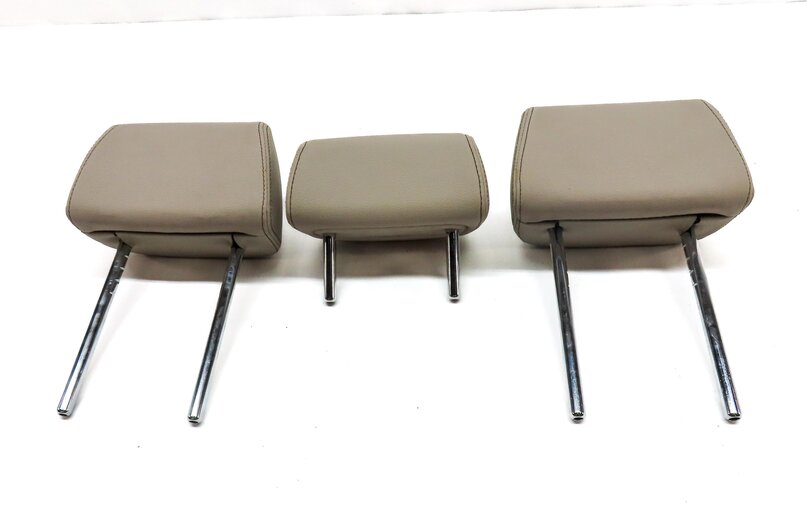 Thumbnail 2: 11-17 BMW X3 (F25) REAR LEFT RIGHT & CENTER SEAT HEADREST SET 3 (OYSTER BEIGE)