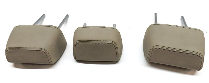 Thumbnail 5: 11-17 BMW X3 (F25) REAR LEFT RIGHT & CENTER SEAT HEADREST SET 3 (OYSTER BEIGE)