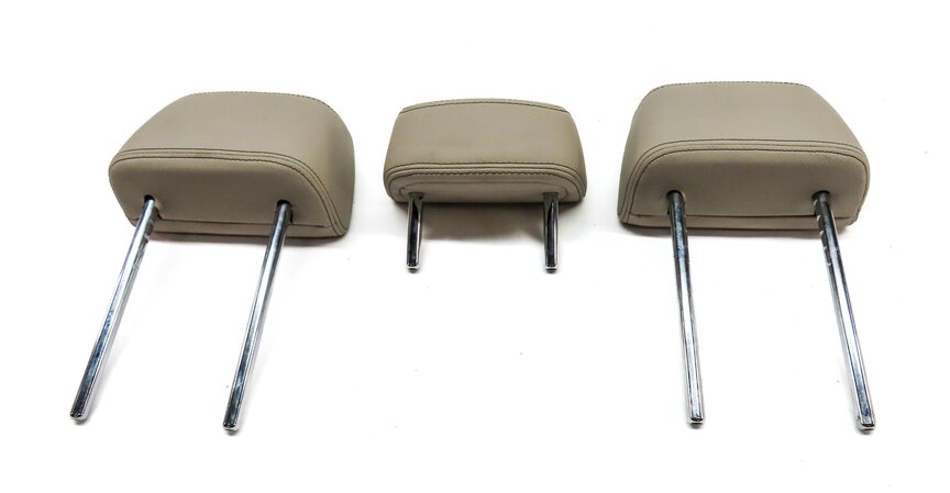 Thumbnail 6: 11-17 BMW X3 (F25) REAR LEFT RIGHT & CENTER SEAT HEADREST SET 3 (OYSTER BEIGE)