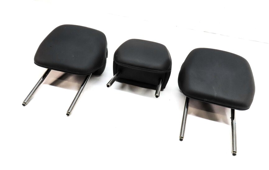 11-18 PORSCHE CAYENNE (958 970 G1) REAR LEFT RIGHT CENTER HEADREST SET 3 (BLACK)