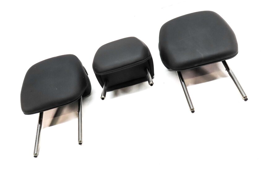 Thumbnail 3: 11-18 PORSCHE CAYENNE (958 970 G1) REAR LEFT RIGHT CENTER HEADREST SET 3 (BLACK)
