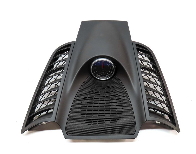 Thumbnail 2: 2013 PORSCHE CAYENNE HYBRID (958) FRONT CENTER DASH CLOCK w/ TRIM (BLACK)