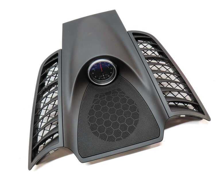 Thumbnail 3: 2013 PORSCHE CAYENNE HYBRID (958) FRONT CENTER DASH CLOCK w/ TRIM (BLACK)