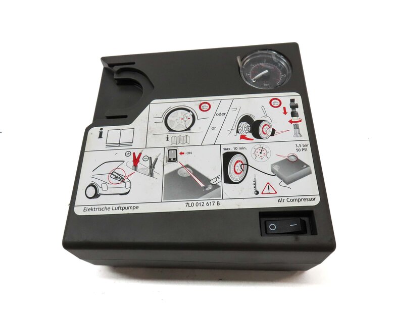 Thumbnail 2: 2013 PORSCHE CAYENNE HYBRID (958) EMERGENCY FLAT TIRE AIR COMPRESSOR INFLATOR