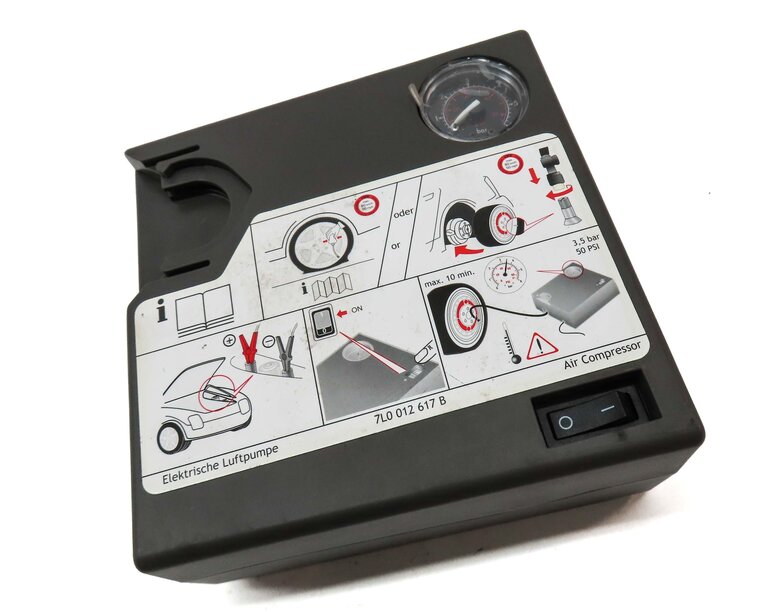 Thumbnail 3: 2013 PORSCHE CAYENNE HYBRID (958) EMERGENCY FLAT TIRE AIR COMPRESSOR INFLATOR