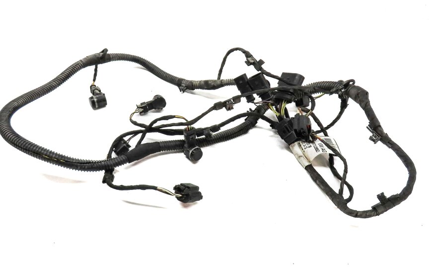 Thumbnail 2: 2013 PORSCHE CAYENNE HYBRID 958 FRONT PARK ASSIST PDC SENSOR SET BLACK & HARNESS