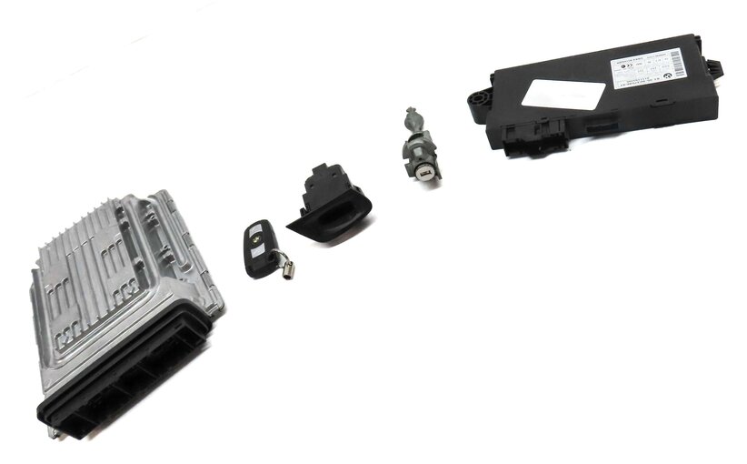 Thumbnail 3: 08-13 BMW X5 X6 (E70 E71) 4.4L N63 ENGINE DME CAS 3 IMMOBILIZER MODULE KEY SET