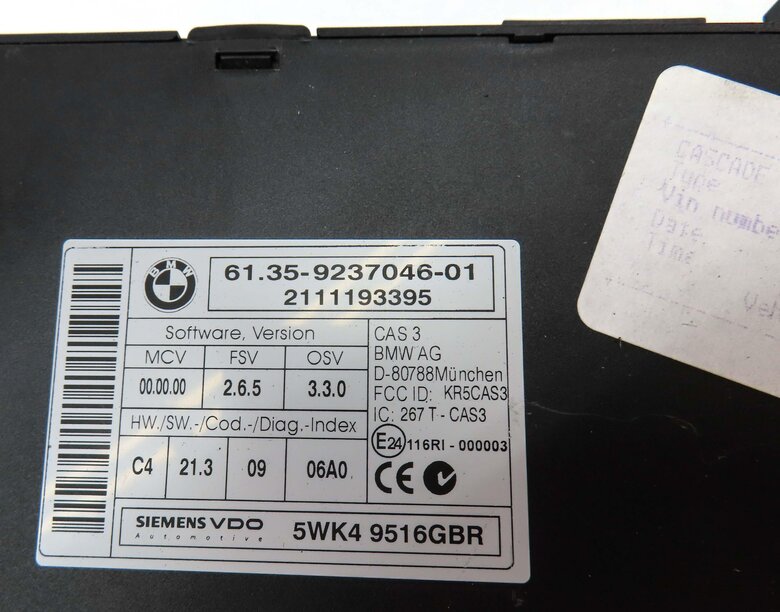 Thumbnail 9: 08-13 BMW X5 X6 (E70 E71) 4.4L N63 ENGINE DME CAS 3 IMMOBILIZER MODULE KEY SET