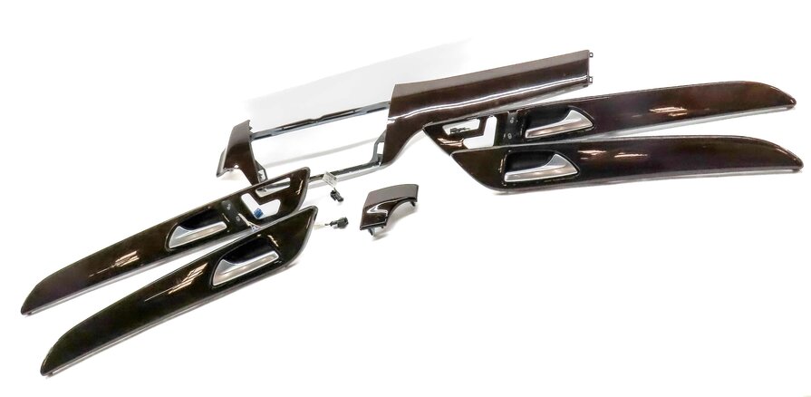 Thumbnail 3: 2013 MERCEDES GL450 (X166) DASH & DOOR INTERIOR TRIM SET-6 (EUCALYPTUS WOOD 734)