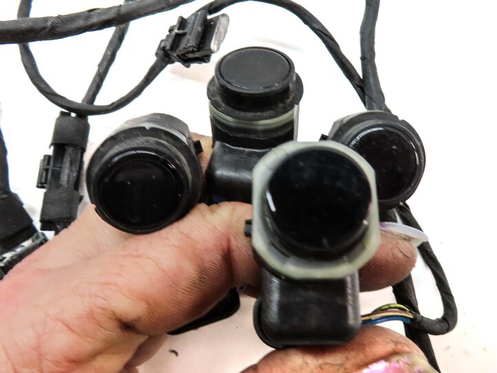 Thumbnail 5: 2012 AUDI A6 (C7 4G) FRONT PDC PARK DISTANCE SENSOR SET-4 w/ HARNESS (BLACK A2)