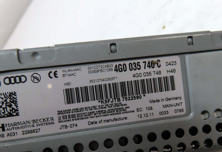 Thumbnail 7: 2012-2013 AUDI A6 (C7) RADIO STEREO CD DVD SD SIM MMI MULTIMEDIA READER PLAYER