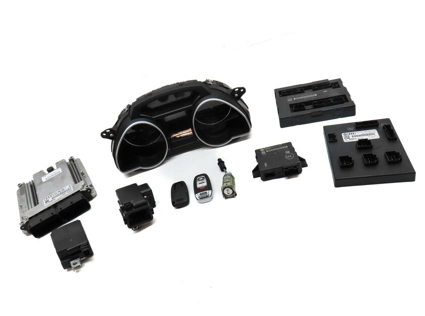 Thumbnail 3: 2014-2015 AUDI RS5 (B8 8T) 4.2L CFSA ENGINE ECM BCM IMMOBILIZER MODULE KEY SET