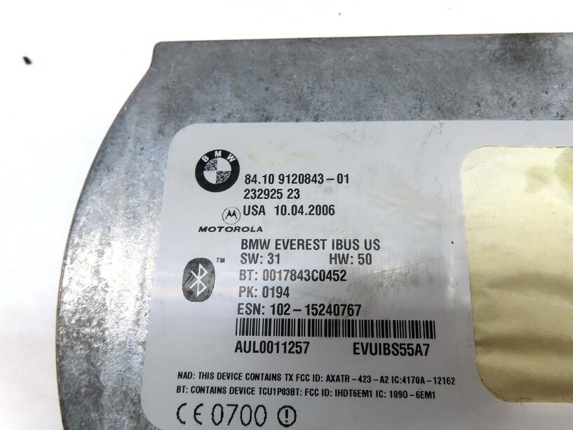 Thumbnail 4: 2006 BMW Z4 CONVERTIBLE (E85) CELL PHONE BLUETOOTH TELEMATICS CONTROL MODULE